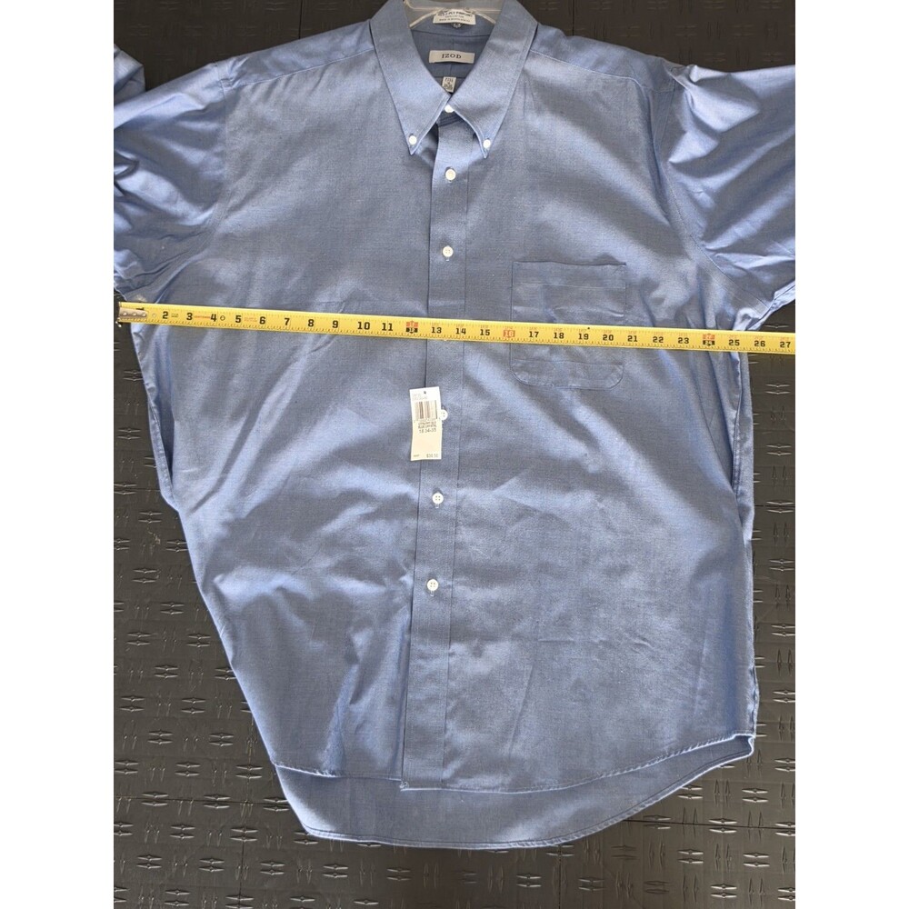 Izod Men's 2XL Long Sleeve Button Shirt Blue - Picture 8 of 11